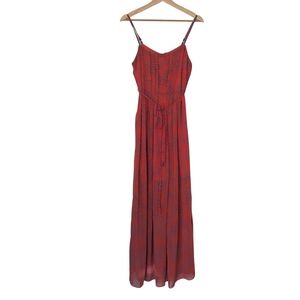 Esley Red Patterned Maxi Dress, S